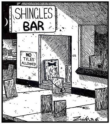 Wall Art - Drawing - Shingles Bar by Tony Zuvela