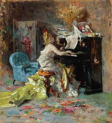 Wall Art - Painting - Signora Al Pianoforte by Giovanni Boldini