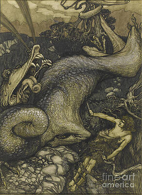 Sigurd The Dragon Slayer, 1901 Print by Heritage Images