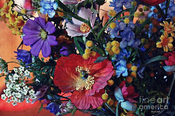 Silk Flowers Still Life 3 by Sarah Loft Silk Flowers Still Life 3 by Sarah Loft