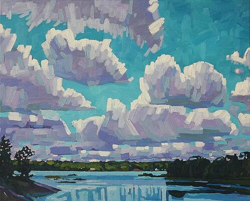 Wall Art - Painting - Singleton Summer Clouds by Phil Chadwick