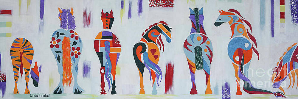 Six Bum Salute Painting By Linda Finstad