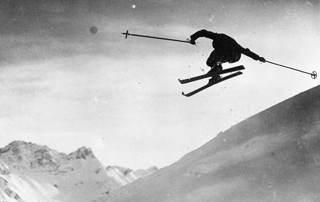 SKIER SKI JUMPING SNOW SPORT SKY PHOTO ART PRINT POSTER PICTURE BMP617A