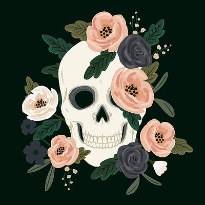 Wall Art - Painting - Skull & Snake IIi by Victoria Barnes