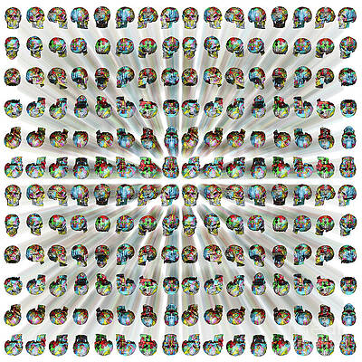 Wall Art - Digital Art - Skull Army of Color by Diego Taborda