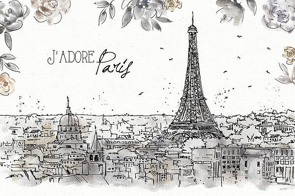 Black And White Paris Paintings Pixels
