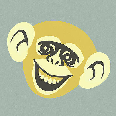 Wall Art - Drawing - Smiling Monkey by CSA Images