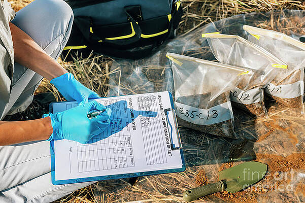 Wall Art - Photograph - Soil Scientist Taking Notes by Science Photo Library