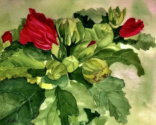 Rose Buds in the Garden Painting by Carlin Blahnik CarlinArtWatercolor -  Fine Art America