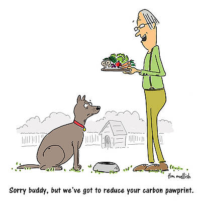 Wall Art - Drawing - Sorry Buddy, But We've Got To Reduce Your Cabon Pawprint by Tim Mellish