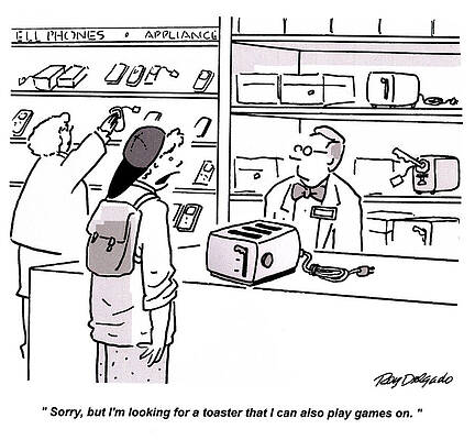 Wall Art - Drawing - Sorry, But I'm Looking For A Toaster That I Can Also Play by Roy Delgado