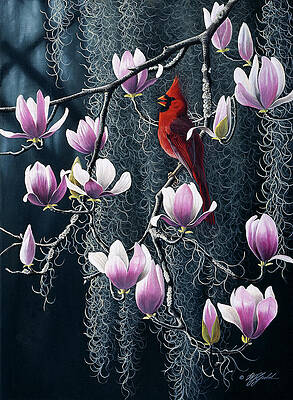 Wall Art - Painting - Southern Cheer - Cardinal by Wilhelm Goebel