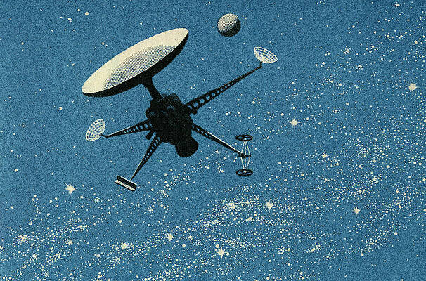 Wall Art - Drawing - Space Satellite by CSA Images