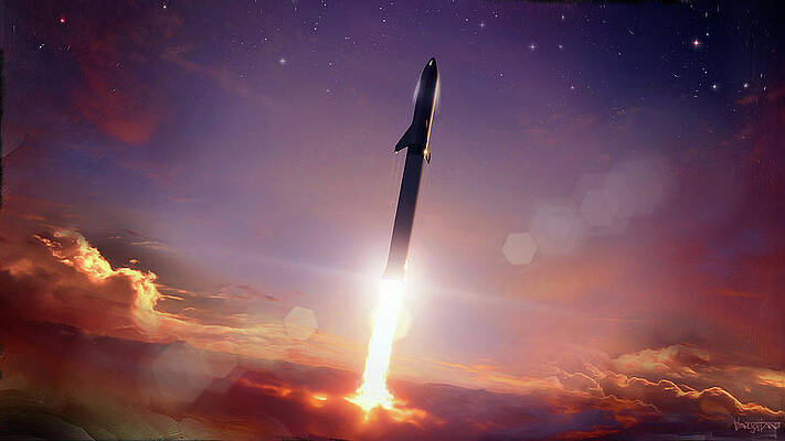SpaceX- BFR launch - breaking dawn clouds by James Vaughan SpaceX- BFR launch - breaking dawn clouds by James Vaughan