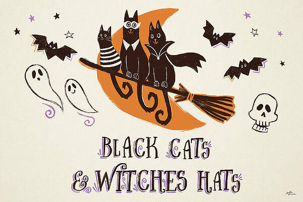 Wall Art - Painting - Spooktacular I Witches Hats by Janelle Penner