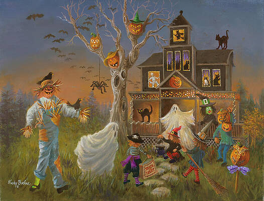 Wall Art - Painting - Spooky Halloween by Nicky Boehme