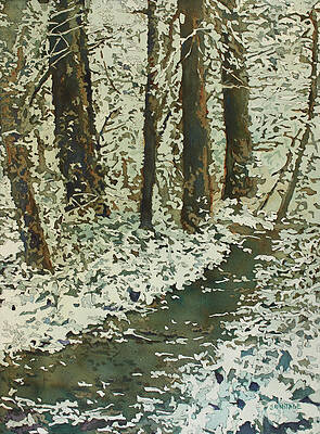 Wall Art - Painting - Spring Snow On Croisan Scenic by Jenny Armitage
