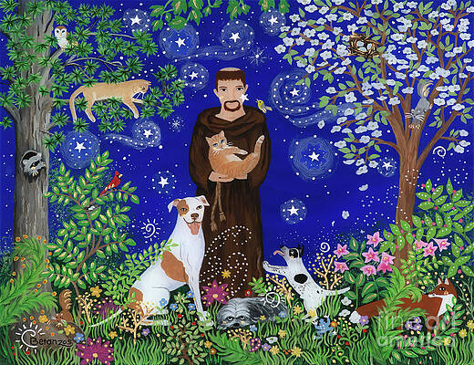 St. Francis and Gus Pet Portrait by Sue Betanzos St. Francis and Gus Pet Portrait by Sue Betanzos