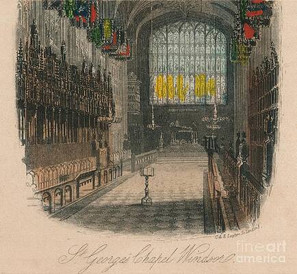 Wall Art - Drawing - St Georges Chapel Windsor 1 by Print Collector