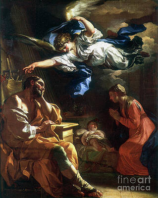 Wall Art - Drawing - St Josephs Dream, C1677-1747. Artist by Print Collector