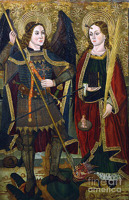 Wall Art - Drawing - St Michael And Engracia, C1489-c1513 by Print Collector