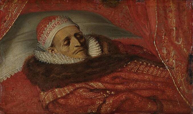Wall Art - Painting - Stadtholder Prince Maurice Lying in State. Maurits -1567-1625-, Prince of Orange, Lying in State,... by Adriaen Pietersz van de Venne