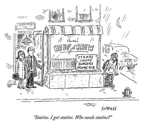 Wall Art - Drawing - Statins. I Got Statins. Who Needs Statins by David Sipress