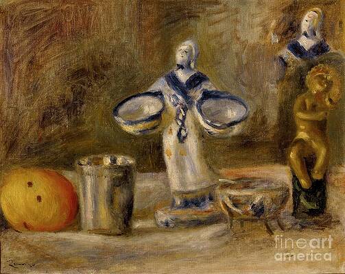 Wall Art - Drawing - Still Life With A Faience Figure by Heritage Images