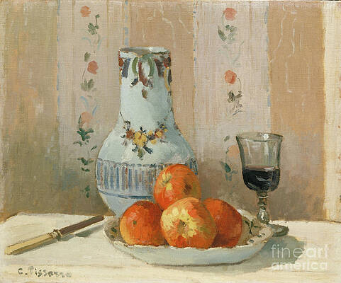 Wall Art - Drawing - Still Life With Apples And Pitcher by Heritage Images