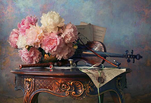 Still Life With Violin And Flowers Csc151530 Castorl Jigsawpc 1500 Pieces 