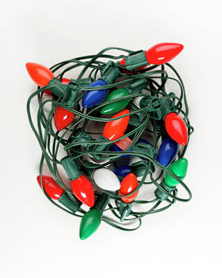 Wall Art - Drawing - String of Christmas Lights by CSA Images