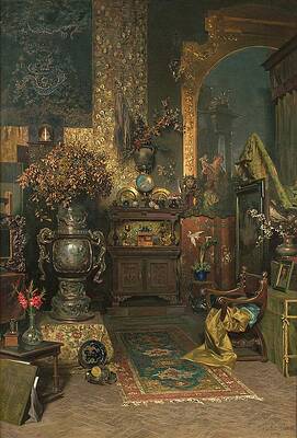 Wall Art - Painting - Studio Interior by Julius Victor Berger