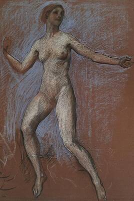 Wall Art - Drawing - Study For Figure Of 12 Noon For the Hours Ceiling by Edwin Austin Abbey