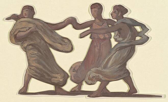 Wall Art - Drawing - Study For greek Girls Bathing II by Elihu Vedder