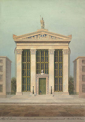 Wall Art - Painting - Study for the Astor Library, New York. by Alexander Jackson Davis