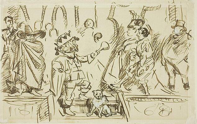 Wall Art - Drawing - Study For Title Page, From Punch, Volume 55 by Charles Samuel Keene