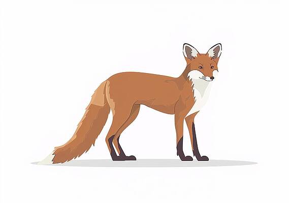 Wall Art - Digital Art - Stylized Red Fox Illustration by Trendy Art