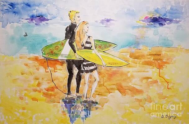 Surfer Couple by AQQ Studio Surfer Couple by AQQ Studio