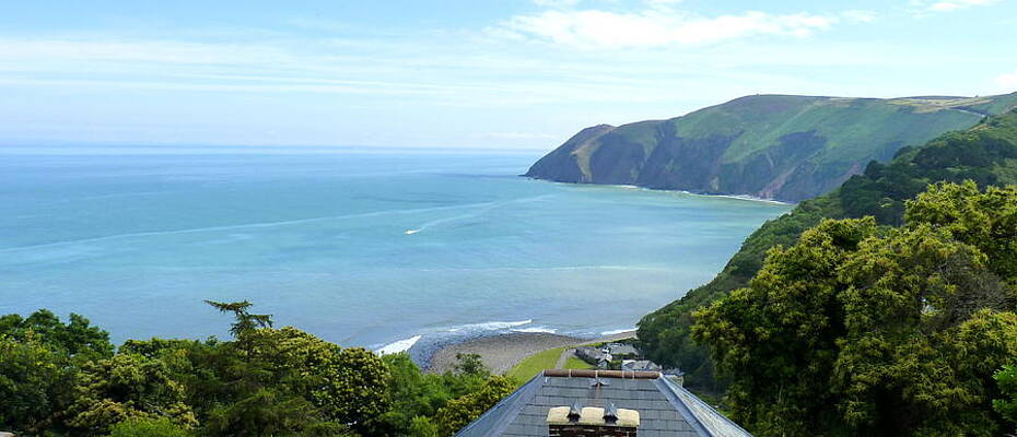 Summetime view of Lynmouth Bay, Devon from Lynton by Chris Gill Summetime view of Lynmouth Bay, Devon from Lynton by Chris Gill