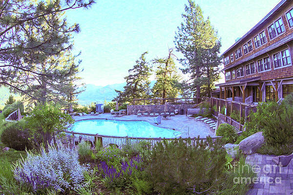 Wall Art - Photograph - Sun Mountain Lodge Pool with a View of the North Cascade Mountain Range by Omaste Witkowski