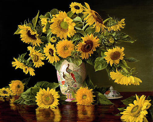 Sunflowers In A Vase Art - Fine Art America
