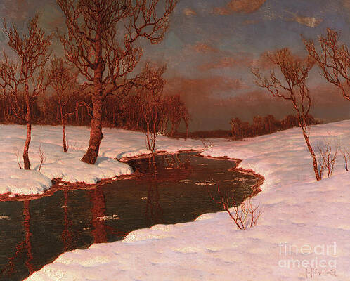 Winter Painting a la Bob Ross Acrylic Print by Bruno Santoro - Fine Art  America