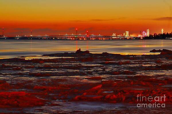 Sunset on the Still Frozen Upper Niagara River by fototaker Tony in WNY Sunset on the Still Frozen Upper Niagara River by fototaker Tony in WNY