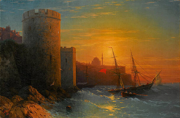 Sunset over Constantinople Print by Ivan Konstantinovich Aivazovsky