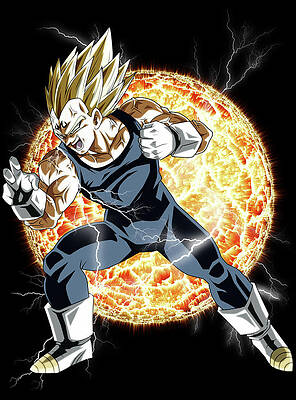 Wall Art - Drawing - Super Majin Vegeta by Jason Stonebanks