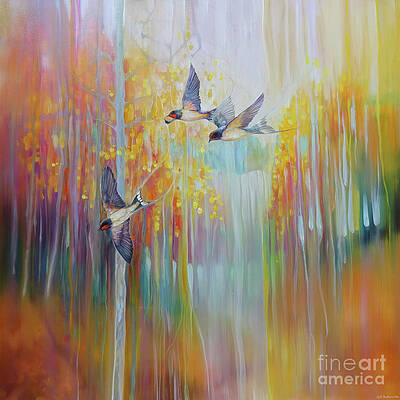 Swallow Abstract Paintings Fine Art America
