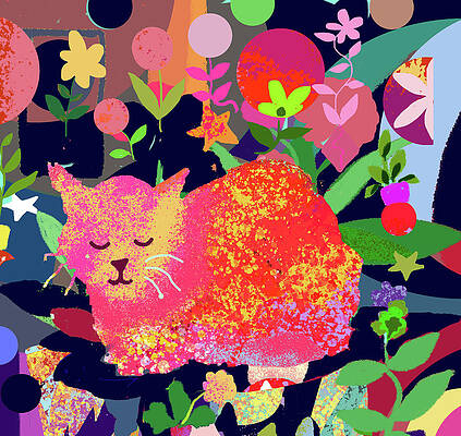 Wall Art - Digital Art - Sweet Kitty Dreams by Holly Mcgee