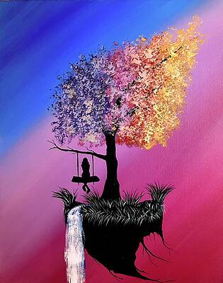Girl On A Swing Art Pixels