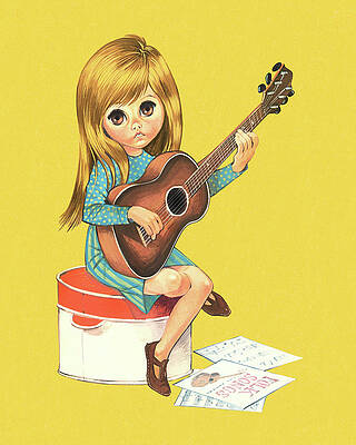 Download Painting Young Girl Playing Guitar RoyaltyFree Stock Illustration  Image  Pixabay