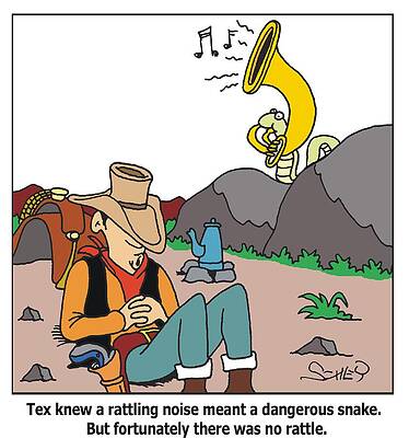 Wall Art - Drawing - Tex Knew A Rattling Noise Meant A Dangerous Snake. But by Karsten Schley